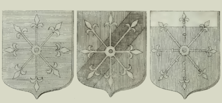 Examples of Escarbuncle heraldic charges