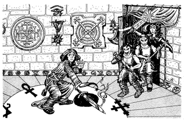 Illustration of encounter 68, Summoning Room, from Green-covered module